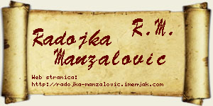 Radojka Manzalović vizit kartica